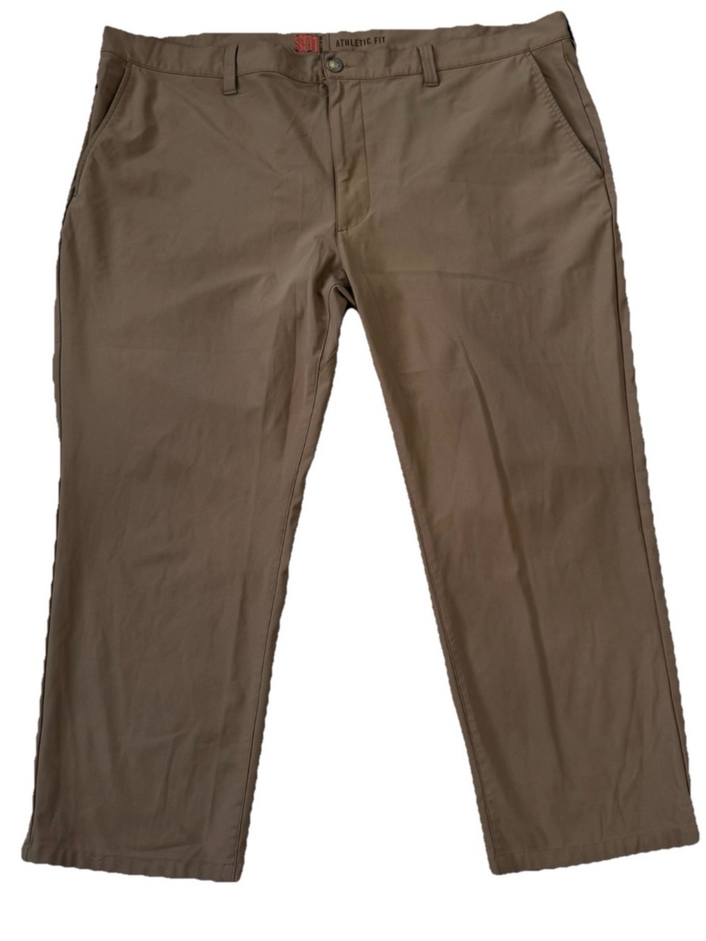 Society of One Men's Athletic Fit Chinos Brown Khaki Big & Tall 48x28 DXL